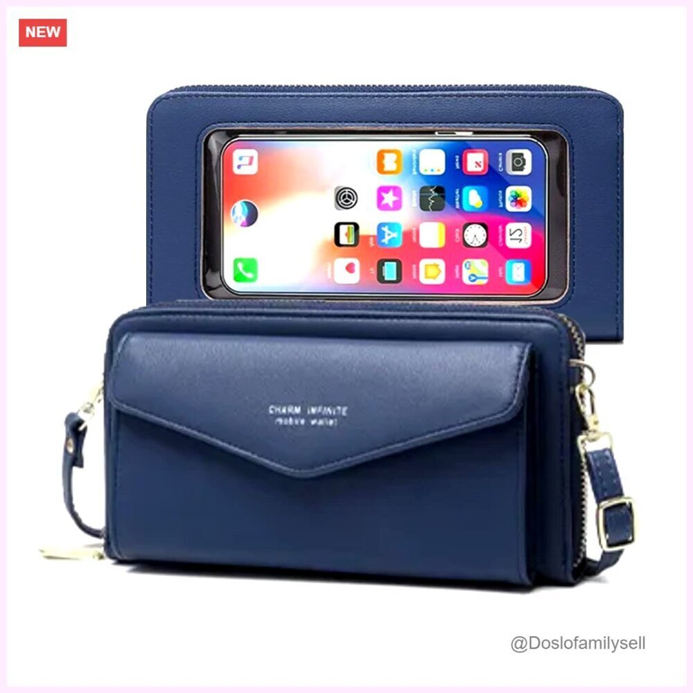 Faux Leather Crossbody Phone Bag with RFID Blocking and Touch Screen